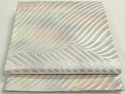 平和屋着物◎全通柄袋帯　流水文　銀糸　正絹　逸品　DABF8406we
