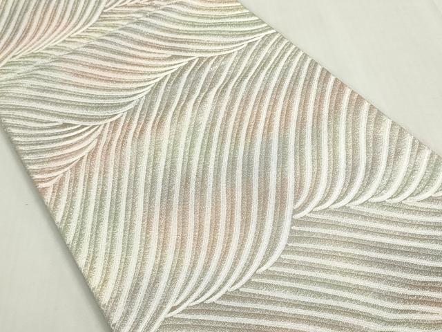 平和屋着物◎全通柄袋帯　流水文　銀糸　正絹　逸品　DABF8406we