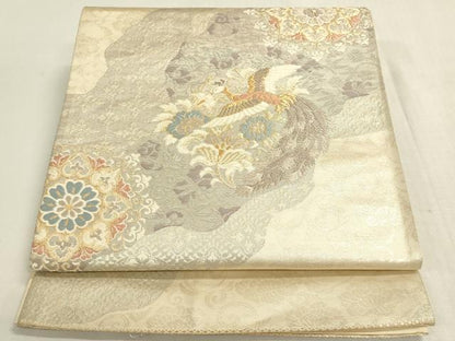 平和屋着物◎六通柄袋帯　鳳凰　正倉院花文　金糸　正絹　逸品　DABF8493we