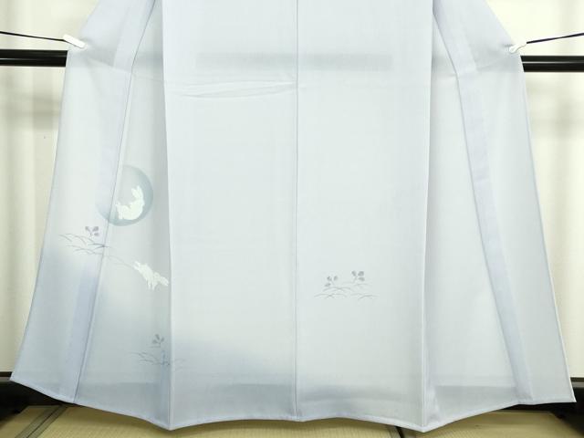 平和屋着物＊夏物　訪問着　兎　草葉文　暈し染め　紗　洗える着物　DABF8626sf