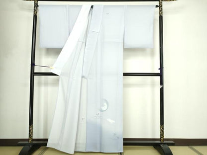 平和屋着物＊夏物　訪問着　兎　草葉文　暈し染め　紗　洗える着物　DABF8626sf