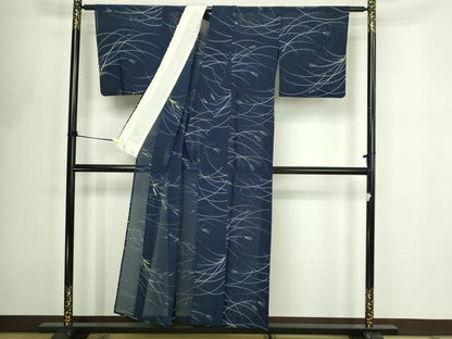 平和屋着物＊夏物　小紋　枝葉文　絽　正絹　逸品　DABF8638sf