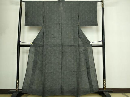 平和屋着物＊夏物　石川県指定無形文化財　能登上布　本麻手織上布　青海波　逸品　DABF8642sf