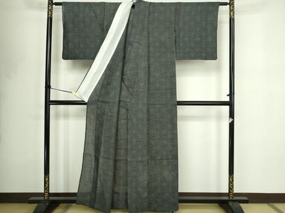 平和屋着物＊夏物　石川県指定無形文化財　能登上布　本麻手織上布　青海波　逸品　DABF8642sf