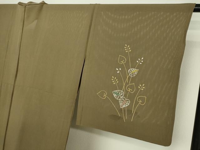 平和屋着物＊夏物　訪問着　枝葉文　絽　正絹　逸品　DABF8643sf