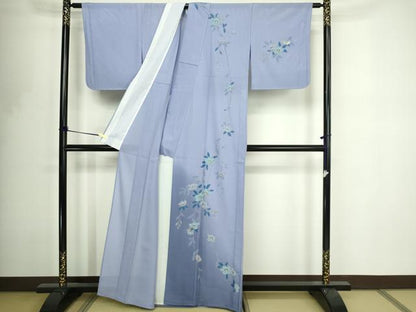 平和屋着物＊夏物　訪問着　枝花文　暈し染め　金彩　絽　洗える着物　未使用　DABF8645sf
