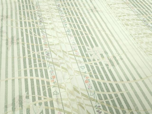 平和屋着物＊夏物　小紋　草花文　絽　洗える着物　DABF8646sf