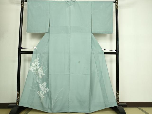 平和屋着物＊洗える最高級着物　＜英＞はなぶさ謹製　夏物　色留袖　枝葉文　銀彩　絽　DABF8647sf