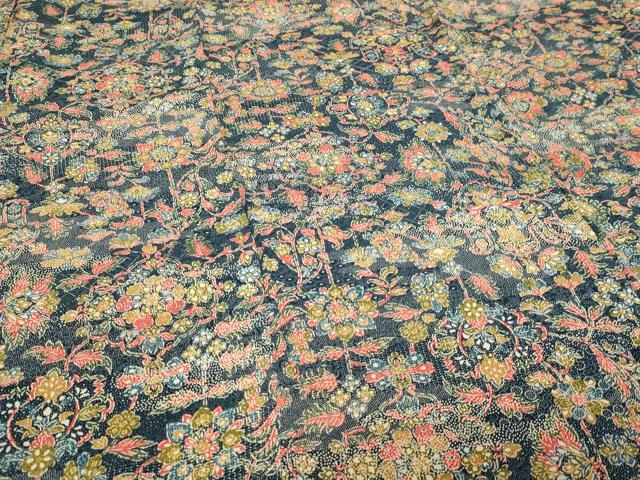 平和屋着物■上質な小紋　型染め　正倉院花唐草文　正絹　逸品　DABF8706sf