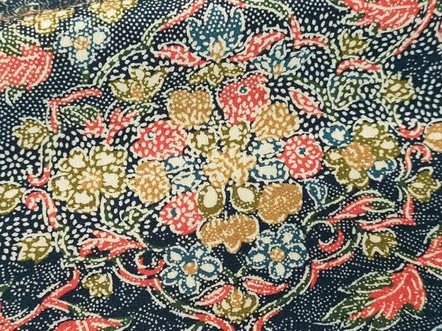平和屋着物■上質な小紋　型染め　正倉院花唐草文　正絹　逸品　DABF8706sf