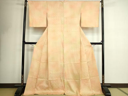 平和屋着物■上質な小紋 青海波花文 暈し染め ロング丈 正絹 逸品 DABF8718sf