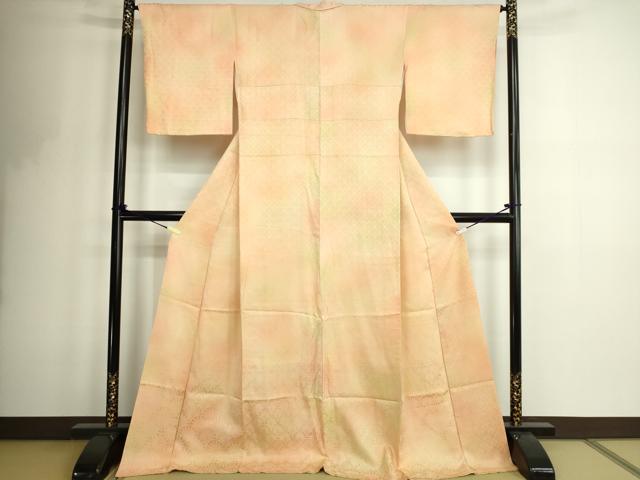 平和屋着物■上質な小紋 青海波花文 暈し染め ロング丈 正絹 逸品 DABF8718sf