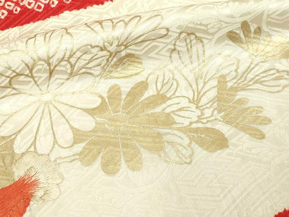 平和屋着物■豪華振袖　駒刺繍　絞り　御所車花文　金彩　やまと誂製　正絹　逸品　DABF8723sf