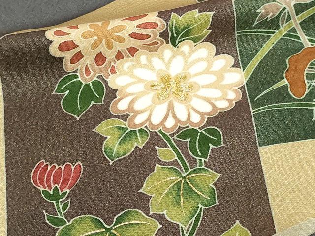 平和屋着物■豪華色留袖　駒刺繍　地紙花鳥文　金彩　正絹　逸品　DABF8730sf