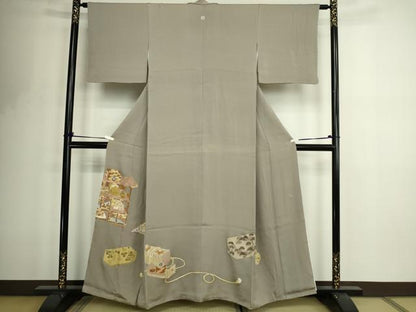 平和屋着物■豪華色留袖　作家物　駒刺繍　器物文　正絹　逸品　DABF8739sf