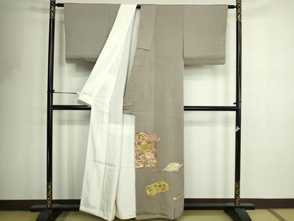 平和屋着物■豪華色留袖　作家物　駒刺繍　器物文　正絹　逸品　DABF8739sf