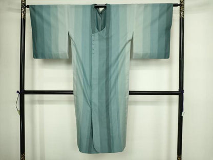 平和屋着物▽道行コート　スリーシーズン　春夏秋　塵除け　縞　正絹　逸品　DABF8743sf