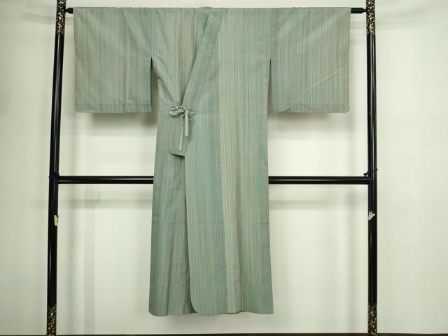 平和屋着物▽道中着　スリーシーズン　春夏秋　塵除け　縞　正絹　逸品　DABF8748sf