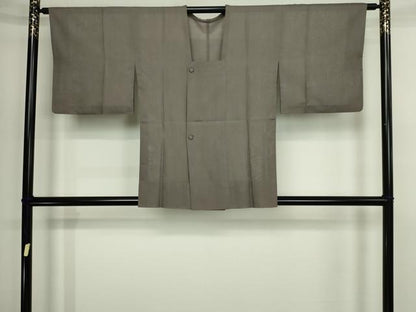平和屋着物▽道行コート　二部式　スリーシーズン　春夏秋　塵除け　媚茶色　正絹　逸品　DABF8749sf