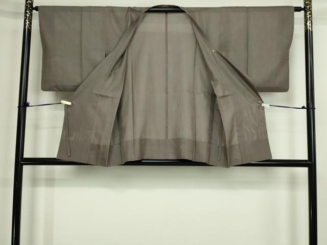 平和屋着物▽道行コート　二部式　スリーシーズン　春夏秋　塵除け　媚茶色　正絹　逸品　DABF8749sf