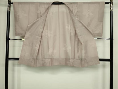 平和屋着物▽道行コート　スリーシーズン　春夏秋　塵除け　舞花文　正絹　逸品　DABF8752sf