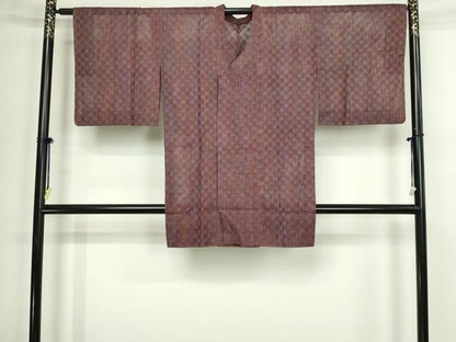 平和屋着物▽道行コート　スリーシーズン　春夏秋　塵除け　間道　正絹　逸品　DABF8753sf