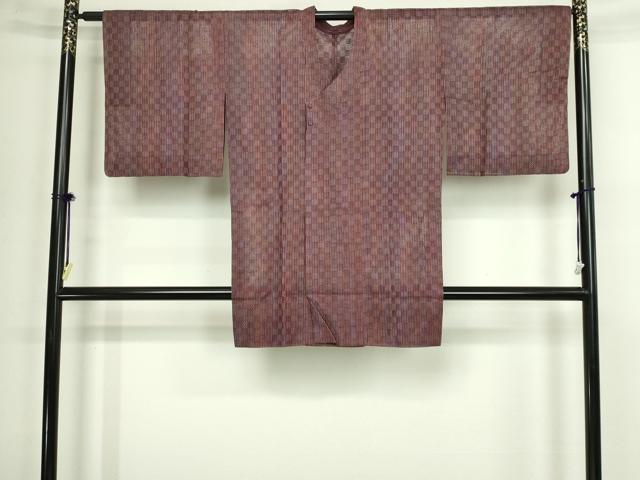平和屋着物▽道行コート　スリーシーズン　春夏秋　塵除け　間道　正絹　逸品　DABF8753sf