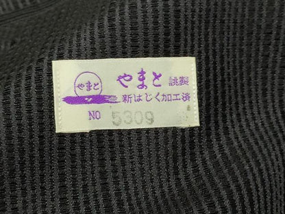 平和屋着物▽道行コート　スリーシーズン　春夏秋　塵除け　間道　黒地　やまと誂製　正絹　逸品　DABF8756sf