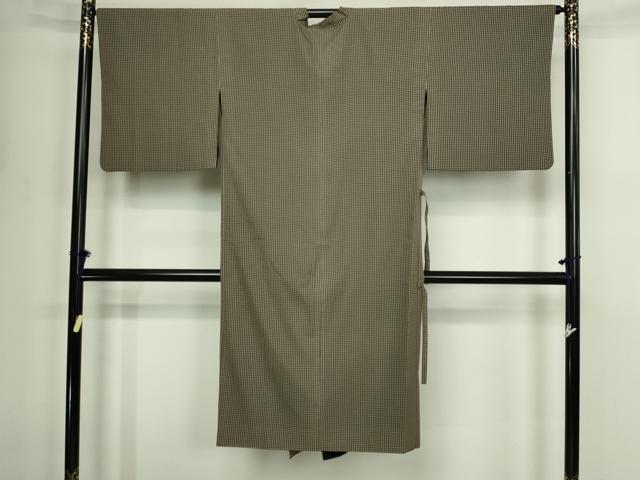 平和屋着物▽道行コート　無双　格子　紗×紗　正絹　逸品　DABF8758sf