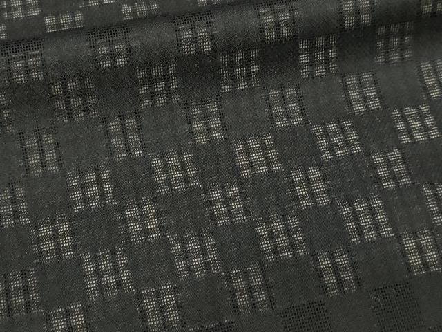 平和屋着物▽道行コート　無双　格子　紗×紗　正絹　逸品　DABF8758sf