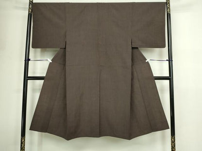 平和屋着物▽男性　小紋　単衣　格子　交織　逸品　DABF8760sf