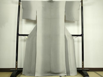 平和屋着物▽上質な小紋　単衣　霞文　暈し染め　鬼しぼ縮緬　正絹　逸品　DABF8766sf