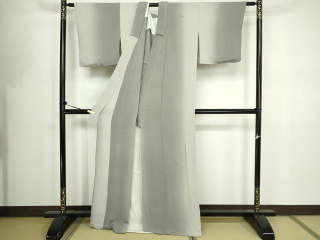 平和屋着物▽上質な小紋　単衣　霞文　暈し染め　鬼しぼ縮緬　正絹　逸品　DABF8766sf