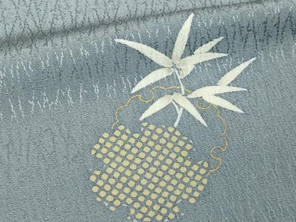 平和屋着物▽上質な小紋　単衣　雪輪花文　金彩　正絹　逸品　DABF8767sf