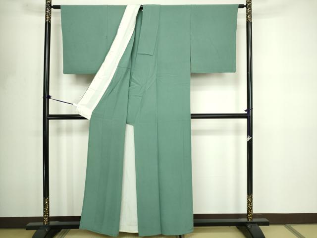 平和屋着物▽上質な色無地　単衣　柳染色　正絹　逸品　DABF8782sf