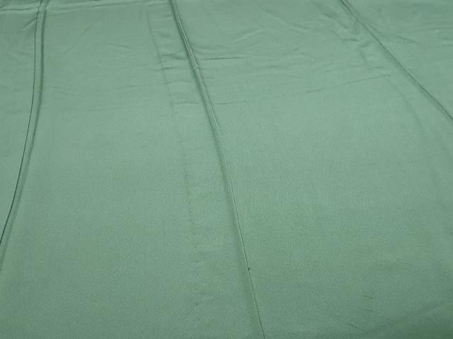 平和屋着物▽上質な色無地　単衣　柳染色　正絹　逸品　DABF8782sf