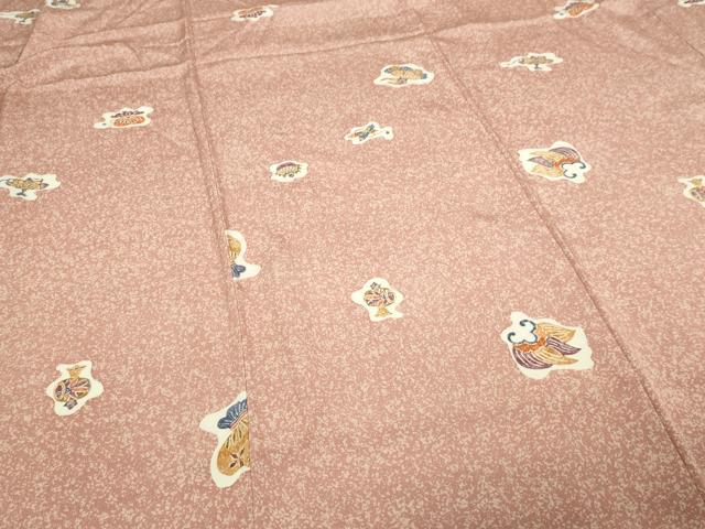 平和屋着物▽上質な小紋　単衣　宝尽くし文　正絹　逸品　DABF8788sf