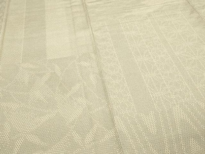 平和屋着物▽本塩沢　単衣　110亀甲　麻の葉文様　正絹　逸品　DABF8795sf