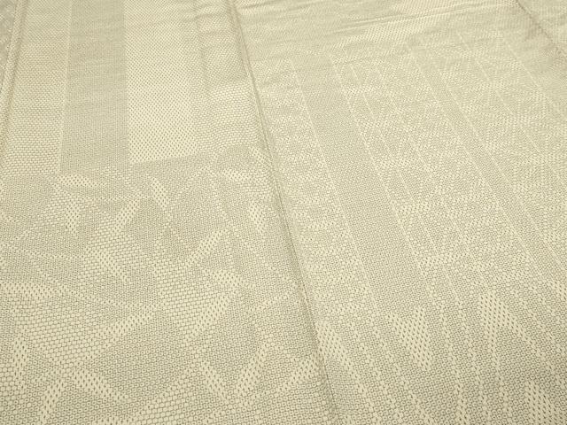 平和屋着物▽本塩沢　単衣　110亀甲　麻の葉文様　正絹　逸品　DABF8795sf