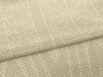 平和屋着物▽本塩沢　単衣　110亀甲　麻の葉文様　正絹　逸品　DABF8795sf