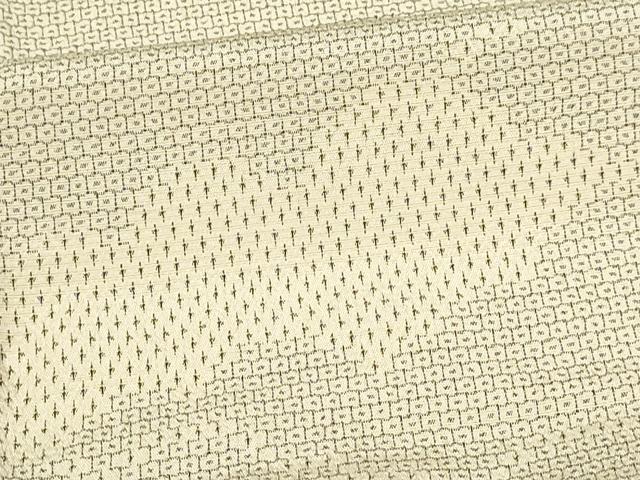平和屋着物▽本塩沢　単衣　110亀甲　麻の葉文様　正絹　逸品　DABF8795sf