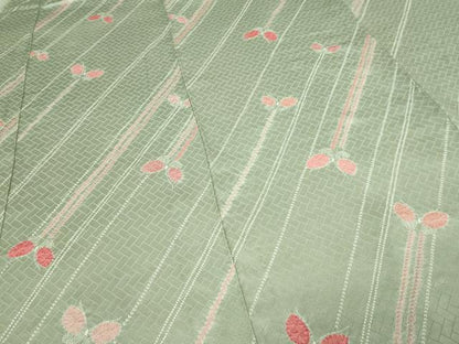 平和屋着物▽上質な小紋　単衣　絞り　舞蝶文　正絹　逸品　DABF8796sf