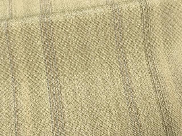 平和屋着物▽上質なお召　単衣　間道　正絹　逸品　DABF8798sf