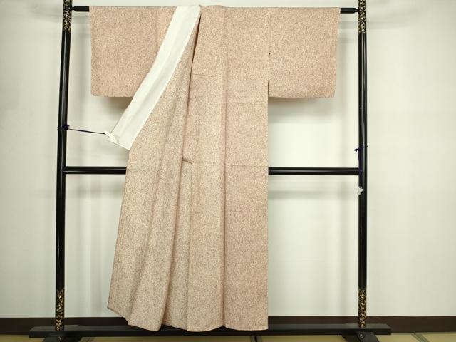 平和屋着物▽上質な小紋　単衣　霞文　正絹　逸品　DABF8800sf