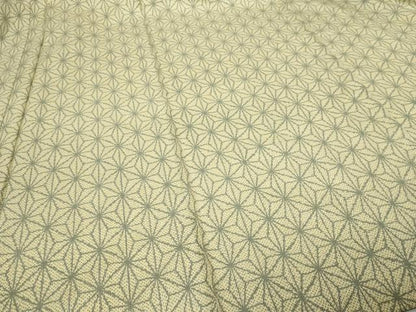 平和屋着物▽上質な紬　単衣　麻の葉文様　正絹　逸品　DABF8801sf