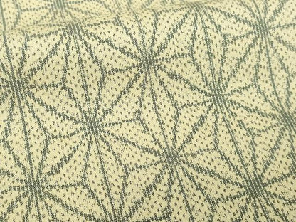 平和屋着物▽上質な紬　単衣　麻の葉文様　正絹　逸品　DABF8801sf