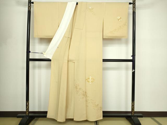 平和屋着物▽訪問着　単衣　駒刺繍　宝尽くし文　金彩　正絹　逸品　DABF8802sf