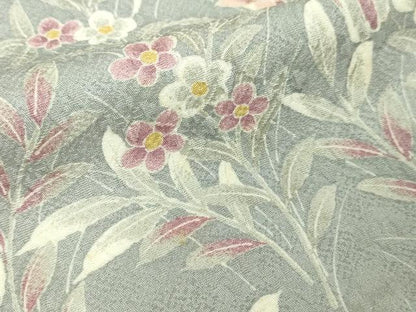 平和屋着物▽訪問着　単衣　草花文　暈し染め　正絹　逸品　DABF8804sf