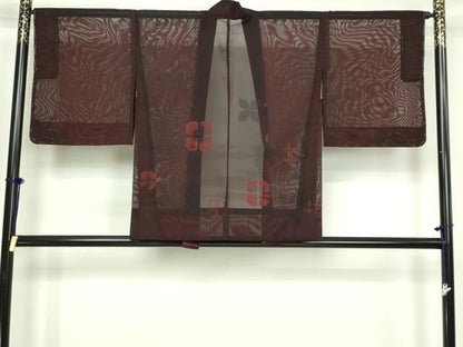 平和屋着物▽羽織　スリーシーズン　春夏秋　塵除け　舞花文　正絹　逸品　DABF8807sf