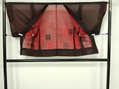 平和屋着物▽羽織　スリーシーズン　春夏秋　塵除け　舞花文　正絹　逸品　DABF8807sf